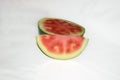 Close up of half cut fresh water melon fruit Royalty Free Stock Photo