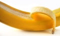 Close-up half peeled banana Royalty Free Stock Photo