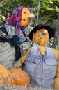 Close-up of a Halloween doll of a head scarecrow Royalty Free Stock Photo