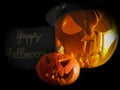 Close up on halloween pumpkin duo Royalty Free Stock Photo