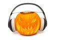 Halloween pumpkin ghost lantern Royalty Free Stock Photo