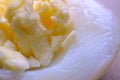Close-up of a halved boiled egg Royalty Free Stock Photo
