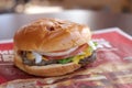 Close up of a Hamburger. Royalty Free Stock Photo