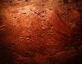 Close-Up of Hammered Copper Surface with Natural Dents, Rustic Texture, and Soft Lighting in Ultra HD Royalty Free Stock Photo