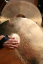 Close-up of Hand Cymbals Royalty Free Stock Photo
