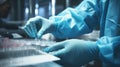 close up hand of Doctor, nurse taking blood sample from patient\'s arm, blood test, injection, probe vein blood Royalty Free Stock Photo