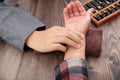 A close-up of the hand of a doctor of traditional Chinese Medicine