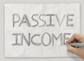 Close up of hand drawing passive income Royalty Free Stock Photo