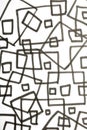 Close up of hand drawn doodle pen triangle square black lines and waves on white background Royalty Free Stock Photo