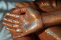 Close-up of hand with glowing skin after applying a radiance-boosting lotion. Royalty Free Stock Photo