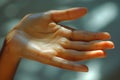 Close-up of hand with glowing skin after applying a radiance-boosting lotion. Royalty Free Stock Photo