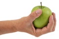 A Smith granny apple in hand Royalty Free Stock Photo