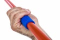 Close-up of hand holding javelin Royalty Free Stock Photo