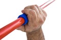 Close-up of hand holding javelin Royalty Free Stock Photo