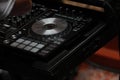 Close up of Hand Increasing Sound of DJ Instrument, Moving Fader Royalty Free Stock Photo