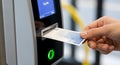 Card Insertion into Automated Access System Royalty Free Stock Photo