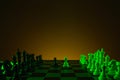 Close-up hand makes a pawn move, chess, chessboard, game, confrontation Royalty Free Stock Photo