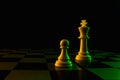 Close-up hand makes a pawn move, chess, chessboard, game, confrontation Royalty Free Stock Photo