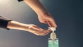 Cleaning hand for protect coronavirus. Royalty Free Stock Photo