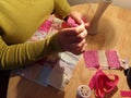 Close Up of Hand Quilting / Sewing