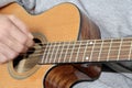 Close up of a Hand Strumming on a Guitar