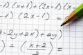 Close-up of Hand written Mathematical Formulas. Royalty Free Stock Photo