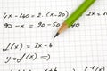 Close-up of Hand written Mathematical Formulas. Royalty Free Stock Photo