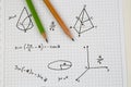Close-up of Hand written Mathematical Formulas. Royalty Free Stock Photo