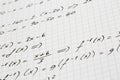 Close-up of Hand written Mathematical Formulas. Royalty Free Stock Photo