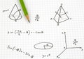 Close-up of Hand written Mathematical Formulas. Royalty Free Stock Photo