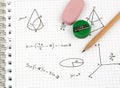 Close-up of Hand written Mathematical Formulas. Royalty Free Stock Photo