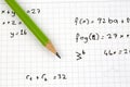 Close-up of Hand written Mathematical Formulas. Royalty Free Stock Photo