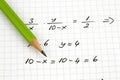 Close-up of Hand written Mathematical Formulas. Royalty Free Stock Photo