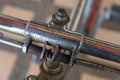 Close-up of a handlebar of a bicycle rickshaw Royalty Free Stock Photo