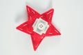 Handmade christmas star on white background Royalty Free Stock Photo