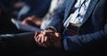 Close Up on Hands of an Audience of People Applauding in Concert Hall During a Business Conference Royalty Free Stock Photo