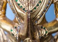 Close up from Hands of a Buddha statue Royalty Free Stock Photo