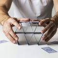 Card Trick - Precise Card Structure Royalty Free Stock Photo