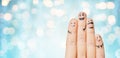 Close up of hands and fingers with smiley faces Royalty Free Stock Photo