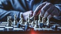 Close-up of Hands Playing Chess. - AI Generated