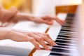 Close up of hands playing the piano Royalty Free Stock Photo