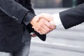 Close up. handshake business partners on blurred background