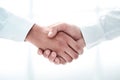 Close up.handshake of business people on a light background Royalty Free Stock Photo