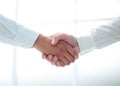Close up.handshake of business people on a light background Royalty Free Stock Photo
