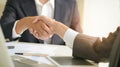 Close-up of the handshake to join a new project for business