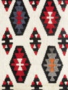 Close up of a hanged colourful handmade traditional wool rug Royalty Free Stock Photo