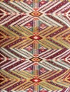 Close up of a hanged colourful handmade traditional wool rug Royalty Free Stock Photo