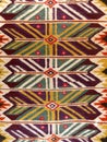 Close up of a hanged colourful handmade traditional wool rug Royalty Free Stock Photo