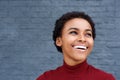 Close up happy young black woman laughing Royalty Free Stock Photo