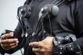 close-up of haptic feedback nodes on vr suit Royalty Free Stock Photo